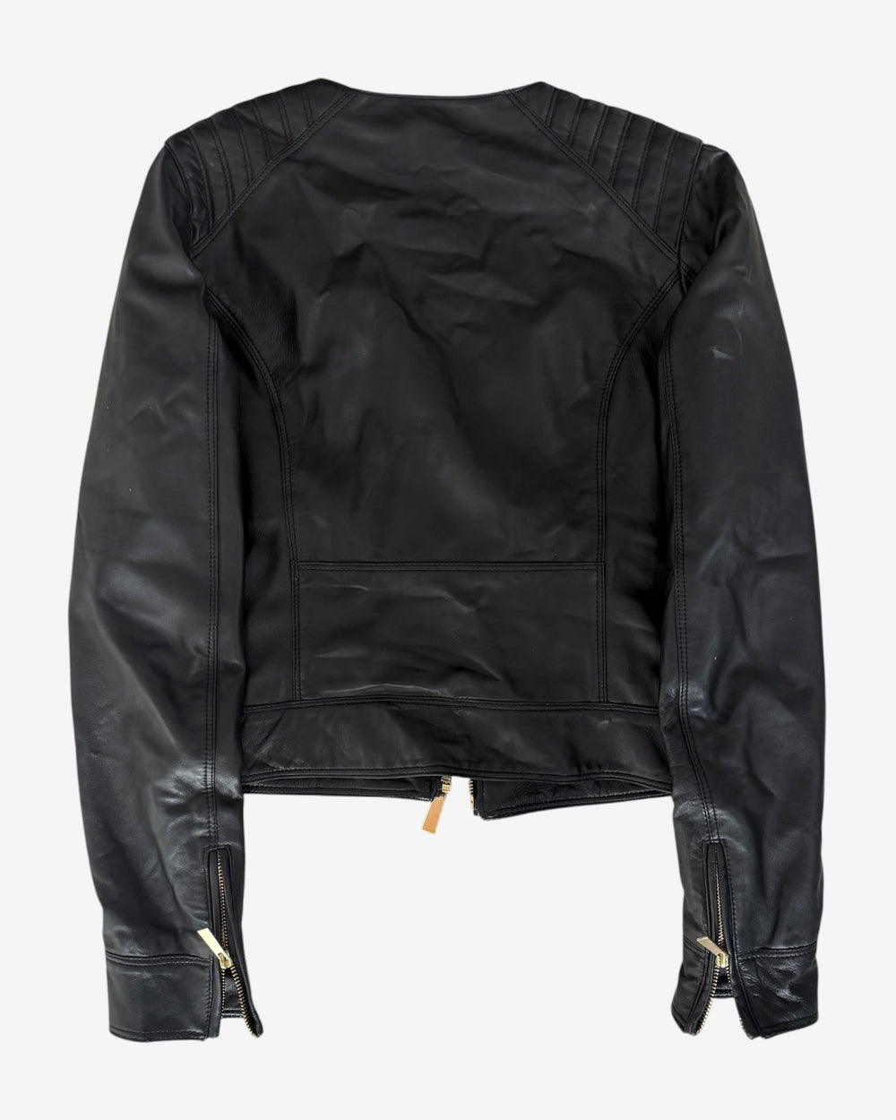 Leopard Leather Sleeve Jacket